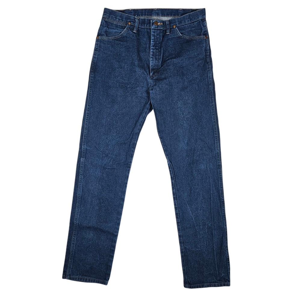 Wrangler Mens 35x36 Blue Denim Jeans Cowboy Cut 13MWZ Western (Fits 34x35)
